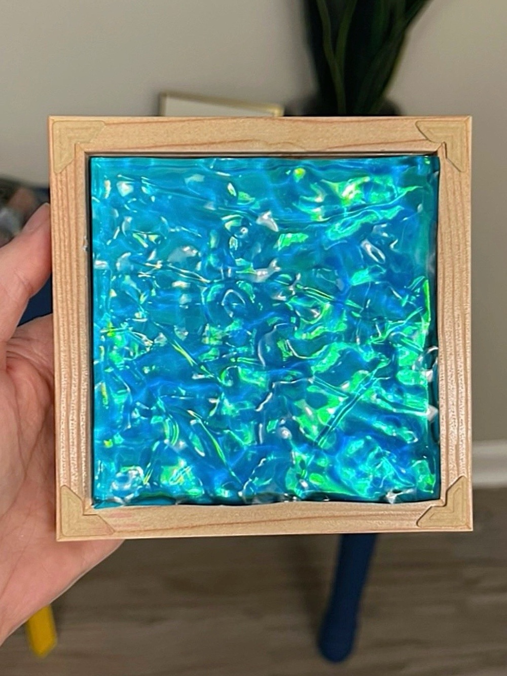 Blue Iridescent Aqua Art - Picture 3 of 9